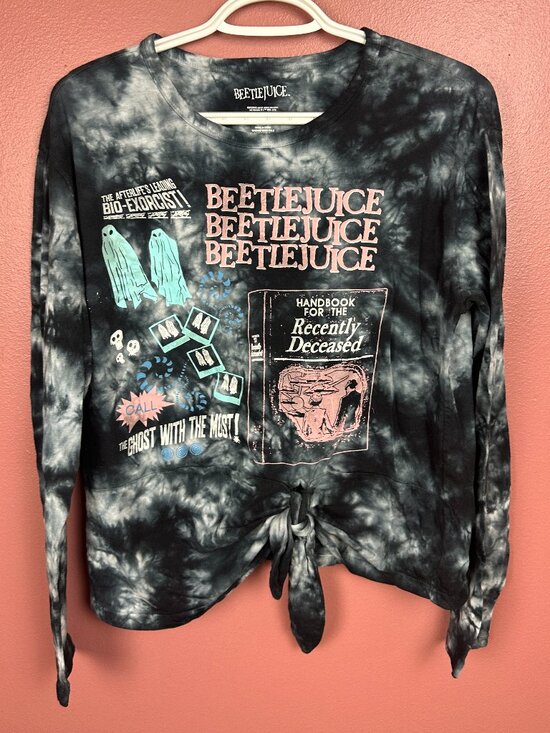 Hot Topic Tops - Beetlejuice Icons Long Sleeve Tie-Dye T-Shirt With Tie Size Medium